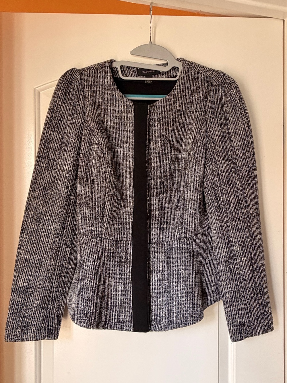 Halogen Black & White Textured Open-Front Blazer
